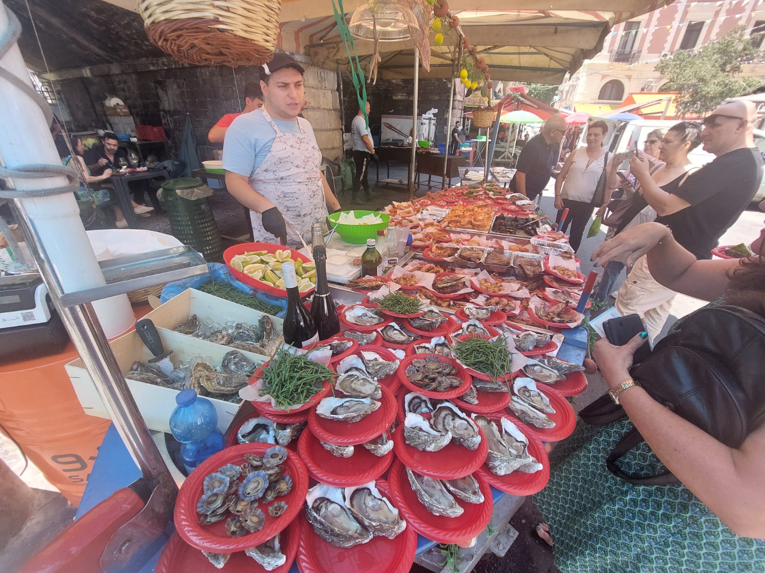 Fresh seafood at a Sicilian market