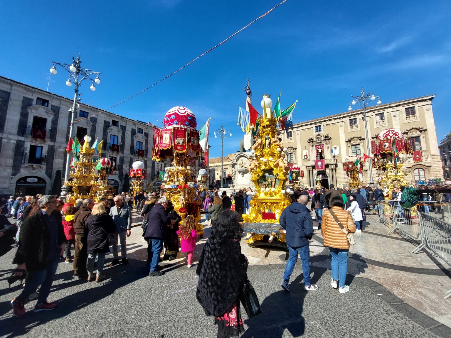 Local celebration in a Sicilian town square